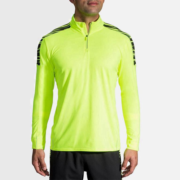 Brooks Nightlife Half Zip Mens Running Jackets Ireland Yellow (VMLE-97148)